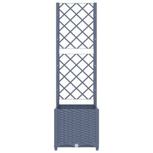 vidaXL Garden Planter with Trellis Dark Grey 40x40x136 cm PP