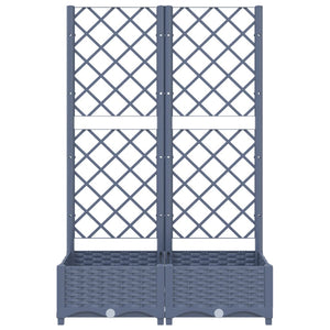 vidaXL Garden Planter with Trellis Dark Grey 80x40x121.5 cm PP