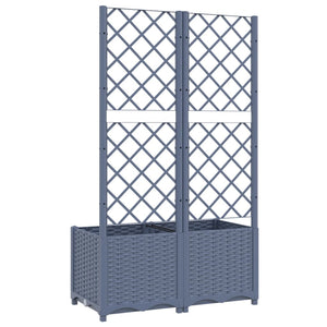 vidaXL Garden Planter with Trellis Dark Grey 80x40x136 cm PP