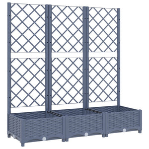 vidaXL Garden Planter with Trellis Dark Grey 120x40x121.5 cm PP