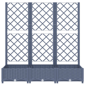 vidaXL Garden Planter with Trellis Dark Grey 120x40x121.5 cm PP