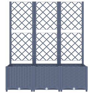 vidaXL Garden Planter with Trellis Dark Grey 120x40x136 cm PP