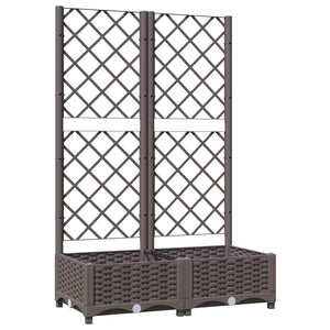 vidaXL Garden Planter with Trellis Brown 80x40x121.5 cm PP