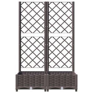 vidaXL Garden Planter with Trellis Brown 80x40x121.5 cm PP