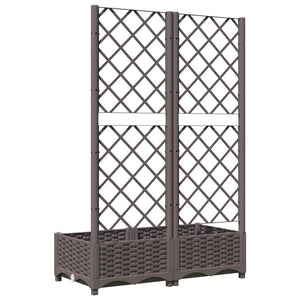 vidaXL Garden Planter with Trellis Brown 80x40x121.5 cm PP