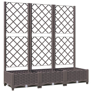 vidaXL Garden Planter with Trellis Brown 120x40x121.5 cm PP