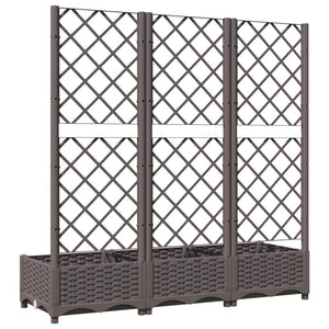 vidaXL Garden Planter with Trellis Brown 120x40x121.5 cm PP