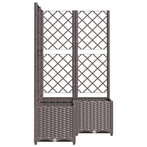 vidaXL Garden Planter with Trellis Brown 80x80x136 cm PP