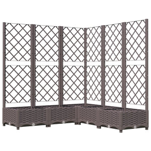 vidaXL Garden Planter with Trellis Brown 120x120x121.5 cm PP