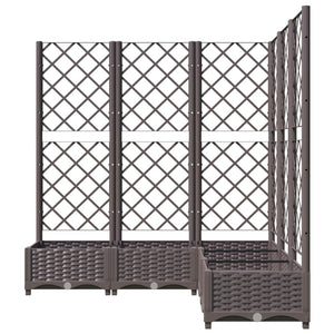 vidaXL Garden Planter with Trellis Brown 120x120x121.5 cm PP