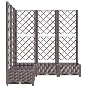 vidaXL Garden Planter with Trellis Brown 120x120x121.5 cm PP