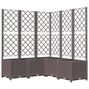 vidaXL Garden Planter with Trellis Brown 120x120x136 cm PP