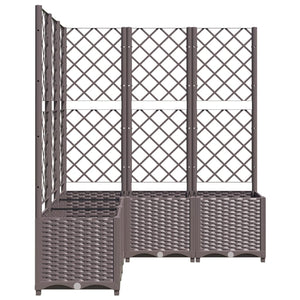 vidaXL Garden Planter with Trellis Brown 120x120x136 cm PP