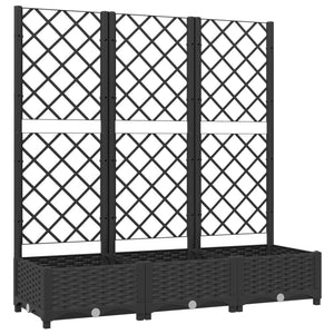 vidaXL Garden Planter with Trellis Black 120x40x121.5 cm PP