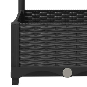 vidaXL Garden Planter with Trellis Black 120x40x121.5 cm PP