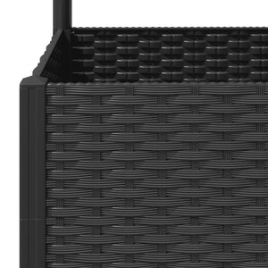 vidaXL Garden Planter with Trellis Black 80x80x136 cm PP