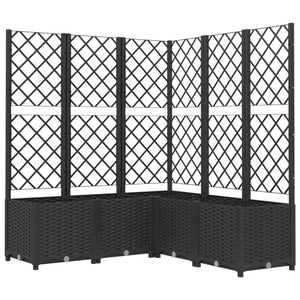 vidaXL Garden Planter with Trellis Black 120x120x136 cm PP