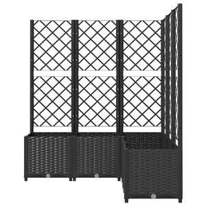 vidaXL Garden Planter with Trellis Black 120x120x136 cm PP