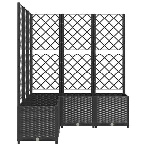 vidaXL Garden Planter with Trellis Black 120x120x136 cm PP