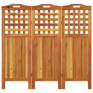 vidaXL 3-Panel Room Divider 121.5x2x115 cm Solid Wood Acacia