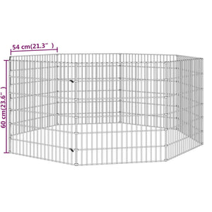 vidaXL Free Range Animal Enclosure 8-Panel 54x60 cm Galvanised Iron