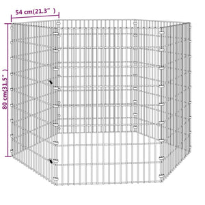 vidaXL Free Range Animal Enclosure 6-Panel 54x80 cm Galvanised Iron