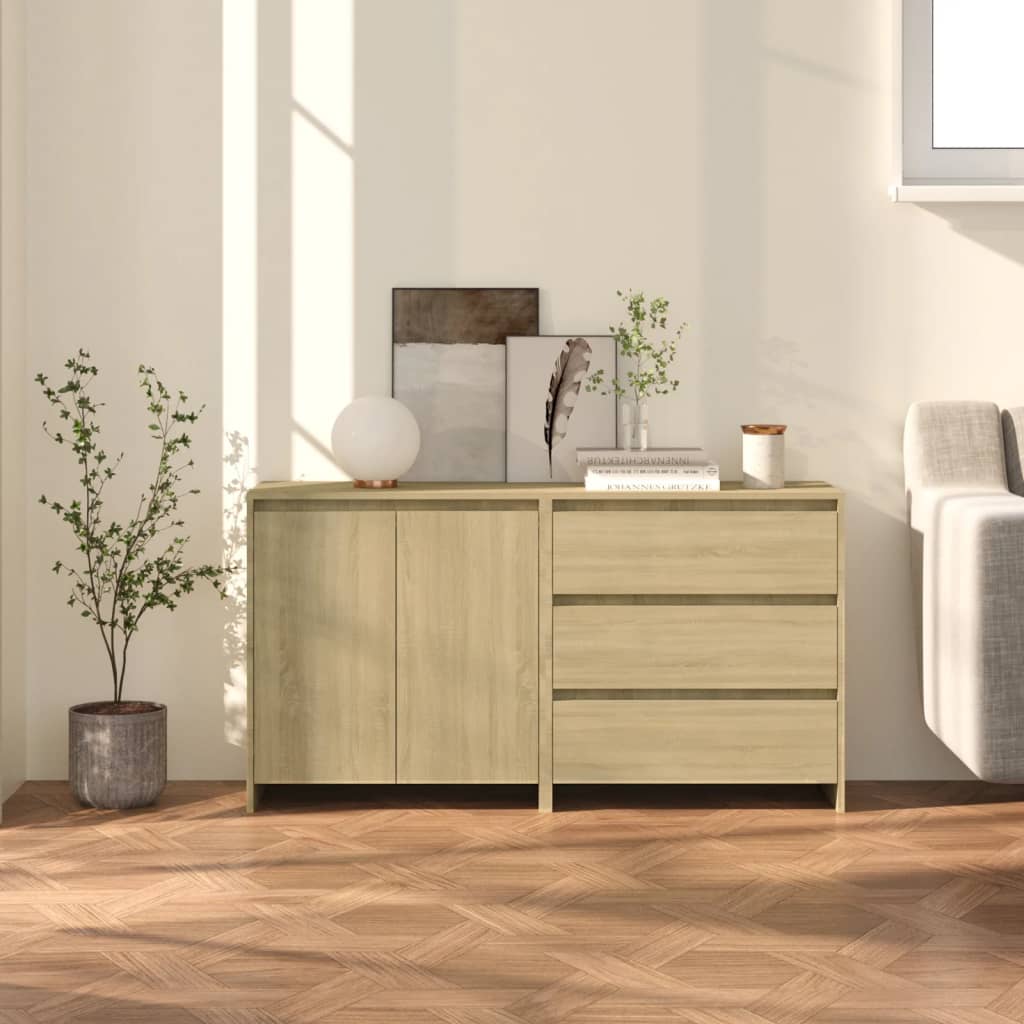 vidaXL 2 Piece Sideboard Sonoma Oak Engineered Wood