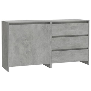 vidaXL 2 Piece Sideboard Concrete Grey Engineered Wood