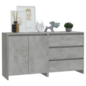 vidaXL 2 Piece Sideboard Concrete Grey Engineered Wood