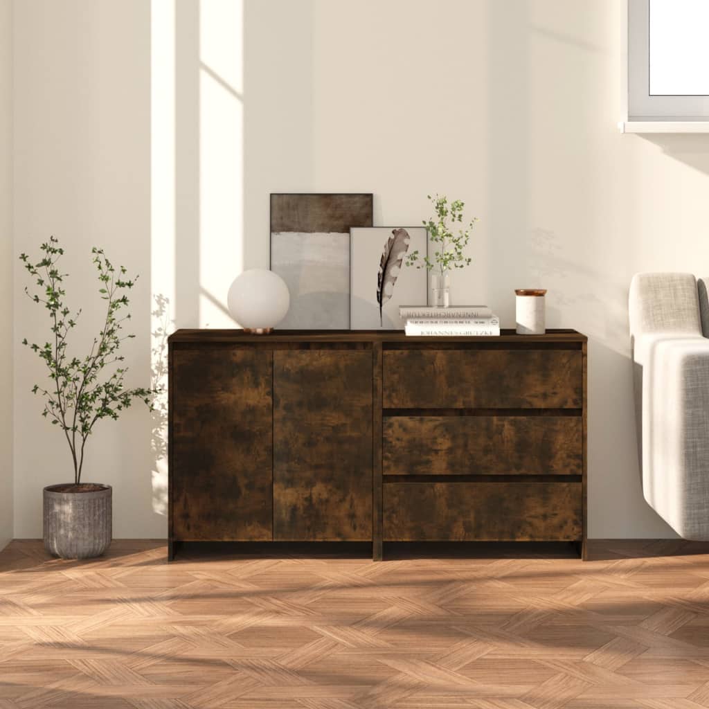 vidaXL 2 Piece Sideboard Smoked Oak Engineered Wood