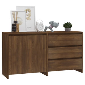 vidaXL 2 Piece Sideboard Brown Oak Engineered Wood