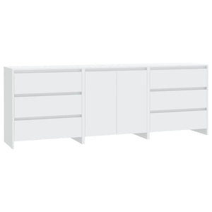 vidaXL 3 Piece Sideboard White Engineered Wood