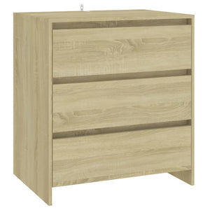 vidaXL 3 Piece Sideboard Sonoma Oak Engineered Wood