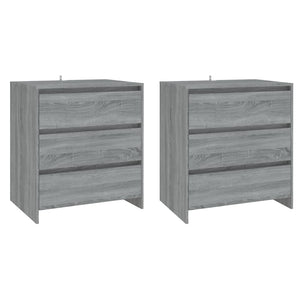 vidaXL 3 Piece Sideboard Grey Sonoma Engineered Wood