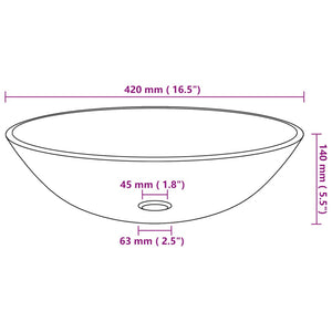 vidaXL Bathroom Sink with Tap and Push Drain Clear Tempered Glass