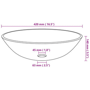 vidaXL Bathroom Sink with Tap and Push Drain Frosted Tempered Glass