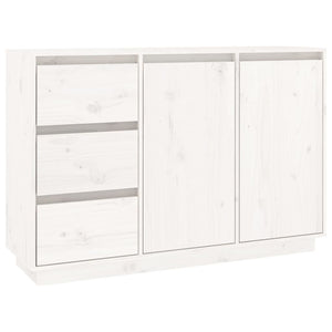 vidaXL Sideboard White 111x34x75 cm Solid Wood Pine