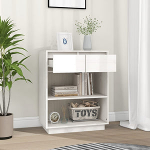 vidaXL Console Cabinet White 60x34x75 cm Solid Wood Pine