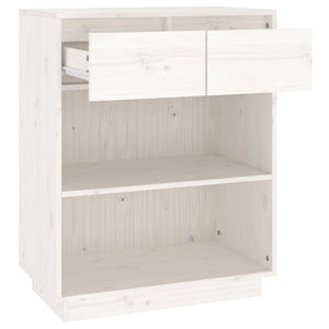 vidaXL Console Cabinet White 60x34x75 cm Solid Wood Pine