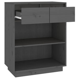 vidaXL Console Cabinet Grey 60x34x75 cm Solid Wood Pine