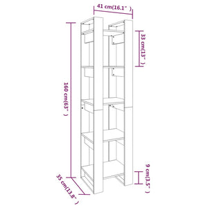 vidaXL Book Cabinet/Room Divider Honey Brown 41x35x160 cm Solid Wood Pine