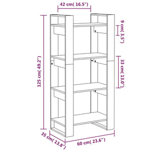 vidaXL Book Cabinet/Room Divider 60x35x125 cm Solid Wood