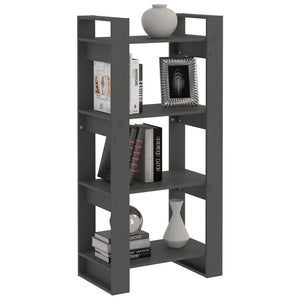 vidaXL Book Cabinet/Room Divider Grey 60x35x125 cm Solid Wood