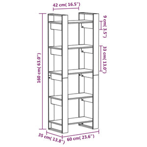 vidaXL Book Cabinet/Room Divider Black 60x35x160 cm Solid Wood