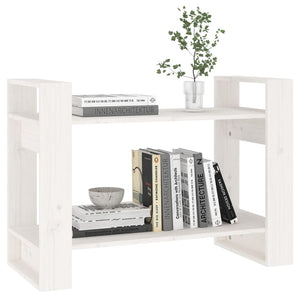 vidaXL Book Cabinet/Room Divider White 80x35x56.5 cm Solid Wood Pine