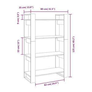 vidaXL Book Cabinet/Room Divider 80x35x125 cm Solid Wood Pine