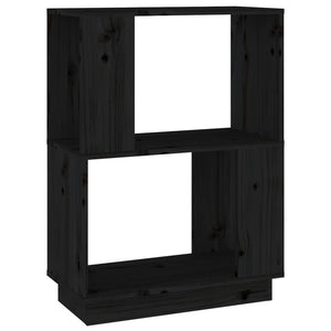 vidaXL Book Cabinet/Room Divider Black 51x25x70 cm Solid Wood Pine