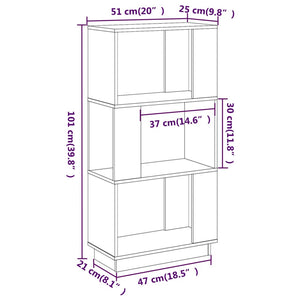 vidaXL Book Cabinet/Room Divider 51x25x101 cm Solid Wood Pine