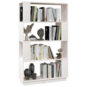 vidaXL Book Cabinet/Room Divider White 80x25x132 cm Solid Wood Pine