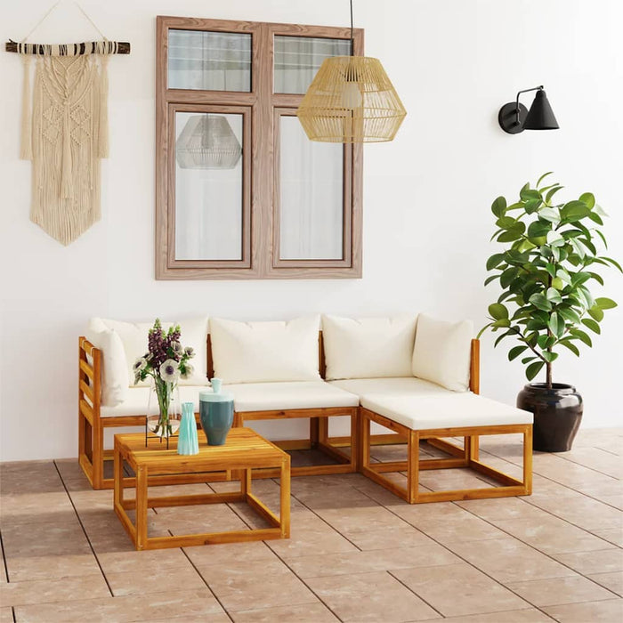 vidaXL 5 Piece Garden Lounge Set with Cushions Solid Wood Acacia (UK/IE/FI/NO only)